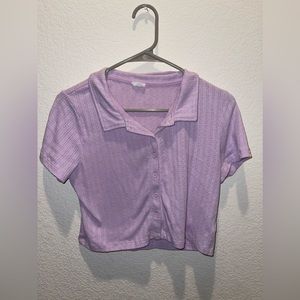 Lilac button down top